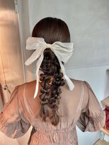 【ダブルポニーテール】/結婚式/二次会/同窓会/銀座/ヘアセット