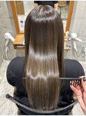 髪質改善ストレート × オリーブカラー
