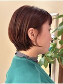 ★イメチェンショートオレンジブラウンオン眉前髪銀座有楽町20代