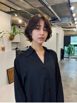 ヒュージ 三軒茶屋(huge)&nbsp;ショートボブ/ニュアンスパーマ/顔周りカット/20代30代