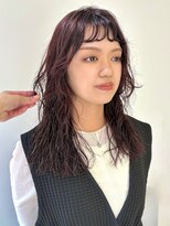 ハル 南平岸(HARU)&nbsp;ロングパーマ/ボルドーカラー