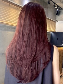 ワンズ リー 上大岡店(One's ly) チェリーブラウン前髪アンブレラカラーこなれミディイメチェン