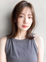 リヤン 表参道(lyann)&nbsp;前髪黒髪ワンカールココアベージュイメチェン小顔外ハネボブ