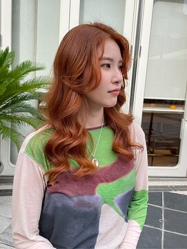 【DIFINO 青山】透明感オレンジブラウン/レイヤーカット