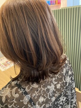 マシェリ バイ ハセ(ma cherie by HASE) ミディアムボブウルフ 小顔補正立体カット×アースカラー