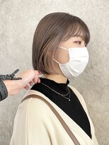 サンク 原宿 表参道(cinq)&nbsp;ミルクティーベージュインナーカラーボブショートダブルカラー