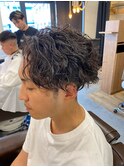 スパイキーショートニュアンスパーマ韓国マッシュスペインカール