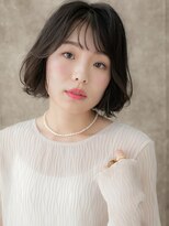 カバーヘア ブリス 志木南口駅前店(COVER HAIR bliss)&nbsp;小顔補正カット黒髪アッシュ外ハネボブウルフ312X志木30代40代