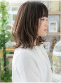 ★斜めバング外ハネくびれヘアロングウルフカット30代40代★1