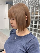 サンク 原宿 表参道(cinq)&nbsp;顎ラインボブミルクティーベージュワイドバングケアブリーチ