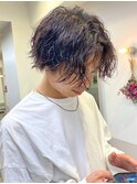 センターパートメンズスパイラルパーマ/馬喰横山/日本橋