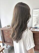 ヘアー アイス 御器所本店(HAIR ICI) ブリーチなしワンカラーオリーブブラウン秋カラー冬カラーロング
