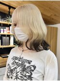 ココアベージュ/オリーブグレー/小顔/黒髪/クラゲヘアー/原宿