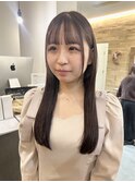 20代30代前髪あり艶っぽ暖色カラー