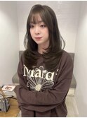 韓国/顔周りレイヤー/ダブルカラー/ベージュ/前髪新潟長岡宮関◆