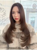 レイヤースタイルとモカブラウントリートメントカラー