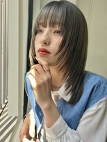 ブラウン(Brown)&nbsp;ミディアム×ハイレイヤーウルフスタイル髪質改善ストレート