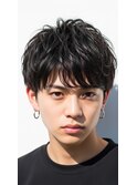 越谷/ナチュラルアップバング×ツーブロック/波巻きスパイラル