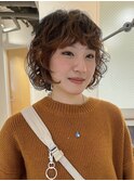 ショートボブパーマ／ナチュラルパーマ／ドライパーマ