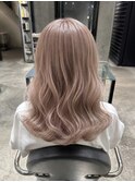 ホワイトミルクティーグレージュ ケアブリーチ透明感カラー