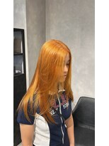 アース 春日部店(HAIR&MAKE EARTH)&nbsp;オレンジカラー × ロングレイヤー