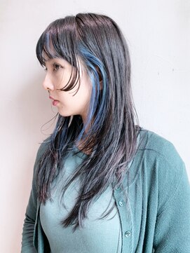 アルバム 銀座(ALBUM GINZA) インナーブルー_マロンベージュかきあげロング_ba335721