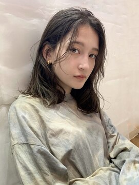 アリエッタ(aRietta) 【aRietta】抜け感 ミディ ロブ ダークベージュ