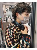 マッシュウルフパーマ　ニュアンスパーマ