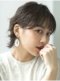 【emu井上信洋】強めウェーブウルフ[外ハネボブ/ペールベージュ]