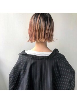 ヤント(yant) ベビーピンク × 切りっぱなしボブ