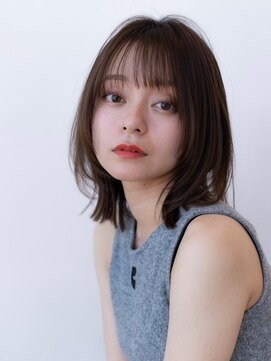 ケアリー 浦和美園(Carelly) 大人かわいい前髪セシルカットココアブラウンフリンジウェーブ