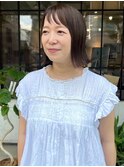 【ハイライトボブ】アッシュカラーで夏らしく