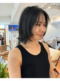 切りっぱなしボブ、顔まわりレイヤー