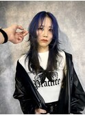 マッシュウルフミディアムレイヤーボブ前下がりボブ小顔ワンレン