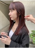 ブリーチなし　チェリーレッド　夏ボルドーピンクレッド/akari