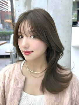 ビューブルー 亀戸錦糸町(VIEW BLUE) 美髪オリーブグレージュ韓国レイヤーくびれミディ顔周り前髪