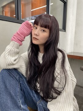 ニコ トウキョウ 渋谷(nico TOKYO) ダブルカラーチェリーレッドピンクブラウン韓国レイヤーロング