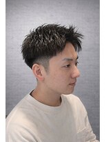 ワンワンオー バーバーショップ 長浜店(@110 BARBER SHOP)&nbsp;アップバング・マッシュフェードで創る、エッジの効いた男の表情