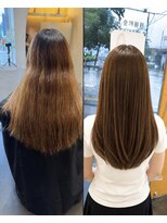 ビーアップヘアー(be:up hair)&nbsp;大人っぽく見えるアッシュベージュ×レイヤーロング　縮毛矯正