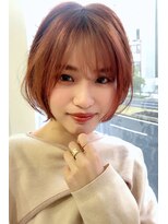 トータルビューティーサロン プリエ(prier)&nbsp;ナチュラルショートボブ｜ステップボーンカット/ピンクベージュ