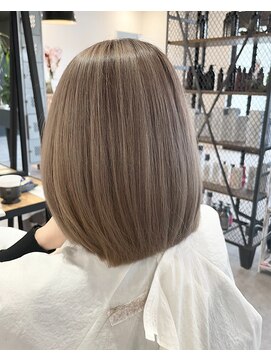 ナンバー(number+) 透明感カラー★ダブルカラーブリーチミルクティーベージュ