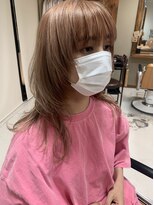 ヘアー アイス ルーチェ(HAIR ICI LUCE)&nbsp;担当西田　マッシュウルフ　ピンクベージュ　レイヤースタイル