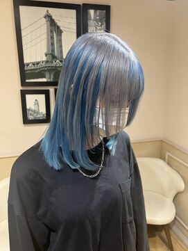 アルーシェ 新宿店(Alushe) アンブレラカラー　水色　シルバー