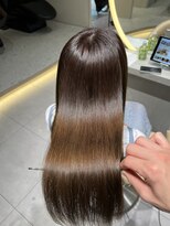 ロンドメリア 天神大名店(Lond Melia)&nbsp;★グレージュカラー斜めバングデザインカラーシルキー ベージュ