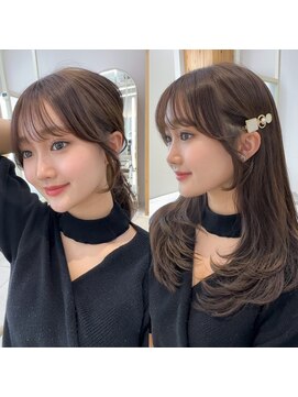 アフロートリノ(AFLOAT Leino) 大人可愛い韓国レイヤーカット　顔周り　かおまわり　くびれヘア