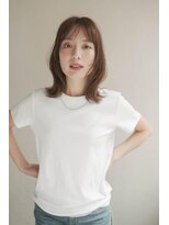 ムク 甲府(muku.)&nbsp;ミディアムヘア/斜めバング/グレージュカラー/甲府駅