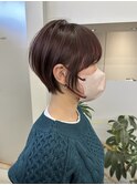 レイヤーカットハイライトショートヘアイルミナカラーオージュア