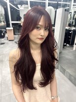 ジエクトカナウ 大阪梅田店(The Ect canow) 韓国ヘア/バーガンディ/シャギーカット/前髪