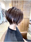 ひし形ショートボブ小顔大人可愛いモカブラウンカラー