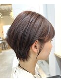 ショートボブ＆ピンクブラウン【西田辺・イルミナカラー・小顔】